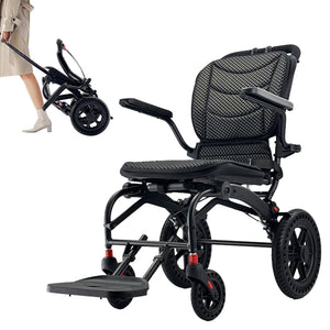 Coolbaby Mass Ultra Lightweight Folding Manual Aluminum Wheelchair with Telescopic Handle – Travel & Airplane Friendly