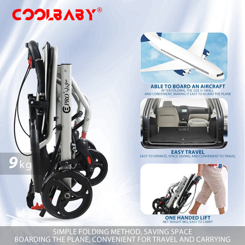 Coolbabymass Lightweight Foldable Aluminium Travel Chair – 9kg Portable Compact Design