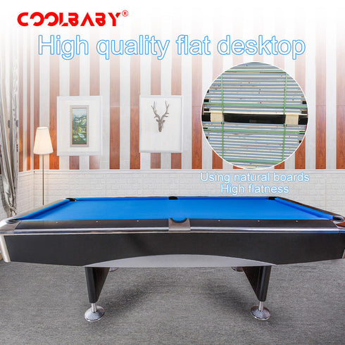 CoolBaby Mass Indoor Luxury Pool Billiards Table 9ft Slate Club Pool Tables Professional Snooker & Billiard Table for Club Use