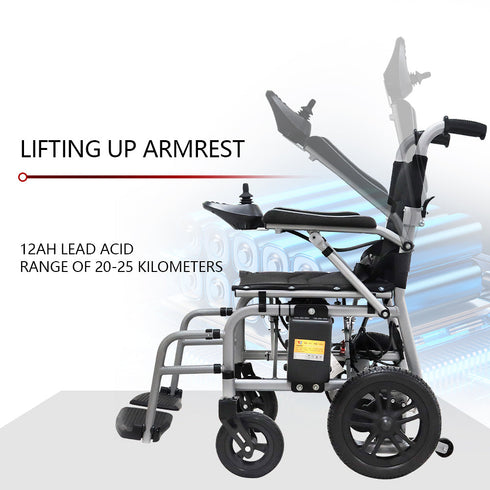 Coolbabymass Electric Wheelchair – 15 Miles Range, Lightweight Folding Power Chair
