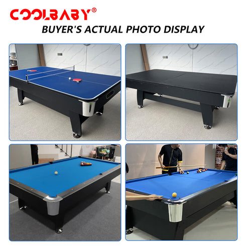 CoolBaby Mass 6FT 3-in-1 Pool Table with Table Tennis – Professional Billiards, Scratch-Resistant Surface, DGMT-7012