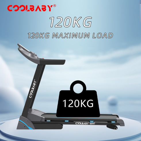 Coolbabymass Folding Treadmill with 12 Programs, Manual Incline & LCD Display