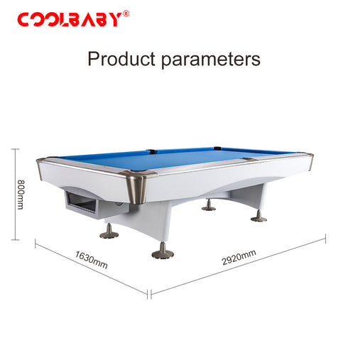 CoolBaby Mass Indoor Luxury Pool Billiards Table 9ft Slate Club Pool Tables Professional Snooker & Billiard Table for Club Use