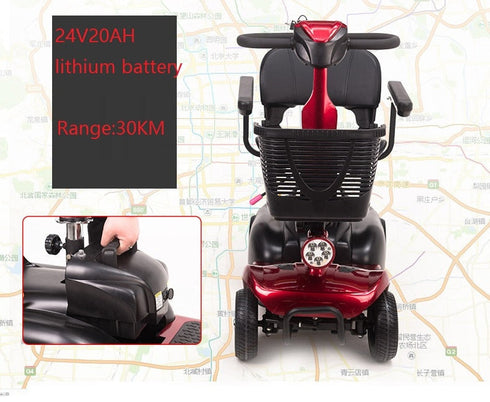 COOLBABY X-01-AC 4 Wheel Electric Folding Mobility Scooter Portable Electric Scooter