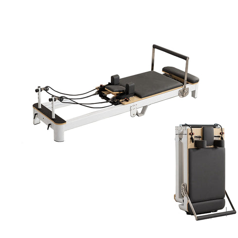 Coolbabymass Folding Aluminum Pilates Reformer Yoga Bed – Adjustable & Durable Home Fitness Machine