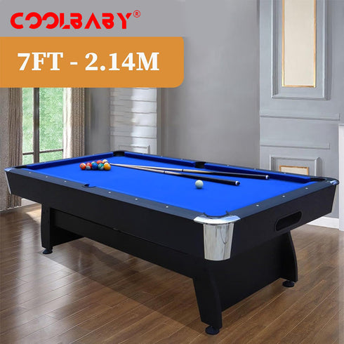 CoolBaby Mass 7ft Auto Ball Return Billiard Pool Table for Club Family Indoor Gym Games Billiards Table - All Accessories Included