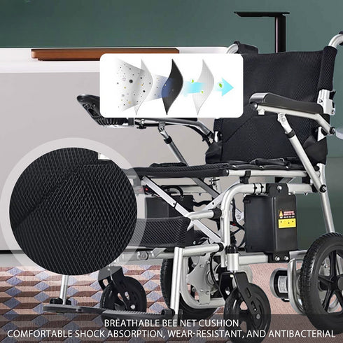 Coolbabymass Electric Wheelchair – 15 Miles Range, Lightweight Folding Power Chair