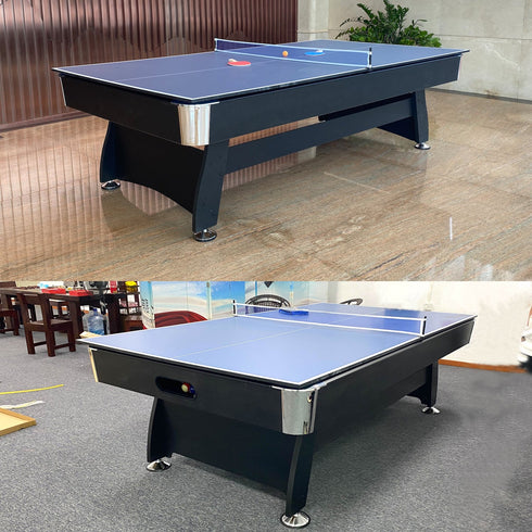 CoolBaby Mass 3-in-1 7FT & 8FT Professional Billiard Pool Table with Table Tennis Top β Blue Felt, Full Accessories β For Home, Bar, Office & Clubs