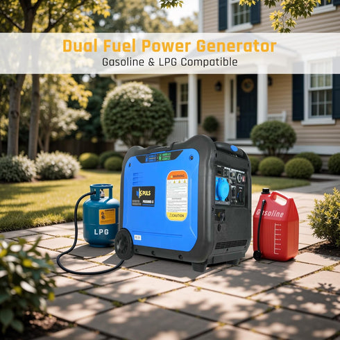 CoolBabyMass - Inverter Generators - 5500-Watt Dual Fuel Portable Inverter Gasoline Generator with Wheel Kit, Remote Electric Start