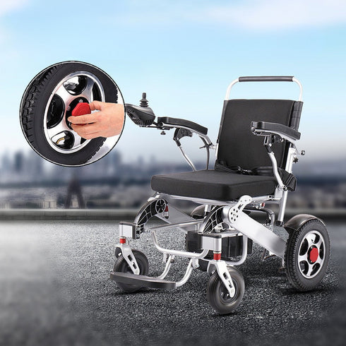 Coolbabymass Lightweight Folding Electric Wheelchair with 4-Wheel Drive