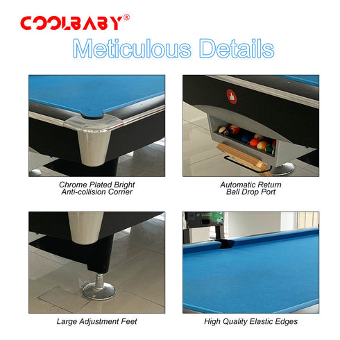 CoolBabyMass - Billiard Table - Coolbabymass Indoor Luxury Pool Billiards Table 9ft Slate Club Pool Tables Professional Snooker & Billiard Table for Club Use