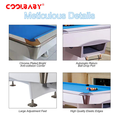 CoolBabyMass - Billiard Table - Coolbabymass Indoor Luxury Pool Billiards Table 9ft Slate Club Pool Tables Professional Snooker & Billiard Table for Club Use