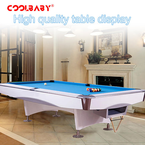 CoolBabyMass - Billiard Table - Coolbabymass Indoor Luxury Pool Billiards Table 9ft Slate Club Pool Tables Professional Snooker & Billiard Table for Club Use