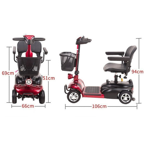 CoolBabyMass - Mobility Scooter - Coolbabymass X-01-AC 4 Wheel Electric Folding Mobility Scooter Portable Electric Scooter