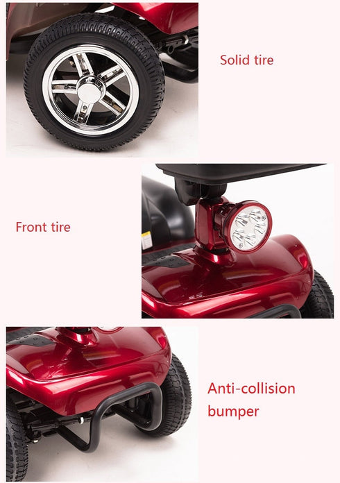 CoolBabyMass - Mobility Scooter - Coolbabymass X-01-AC 4 Wheel Electric Folding Mobility Scooter Portable Electric Scooter