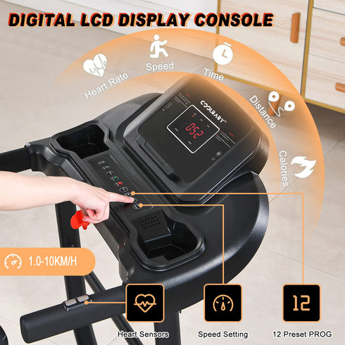 CoolBabyMass - Treadmill - Coolbabymass 1.5HP Folding Treadmill for Home with LCD Display & 12 Programs – LZM-PBJ01