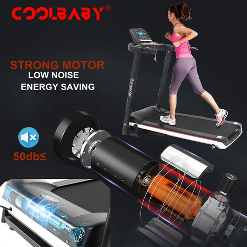 CoolBabyMass - Treadmill - Coolbabymass Foldable Electric Treadmill 2.0HP with LCD Display & 12 Programs for Home Use