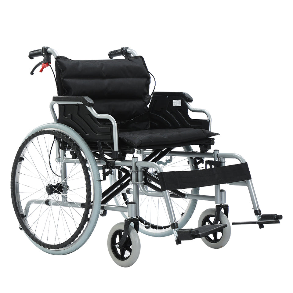 Coolbaby Mass Foldable Lightweight Wheelchair for Adults – 56cm Wide, Heavy-Duty 150kg Capacity