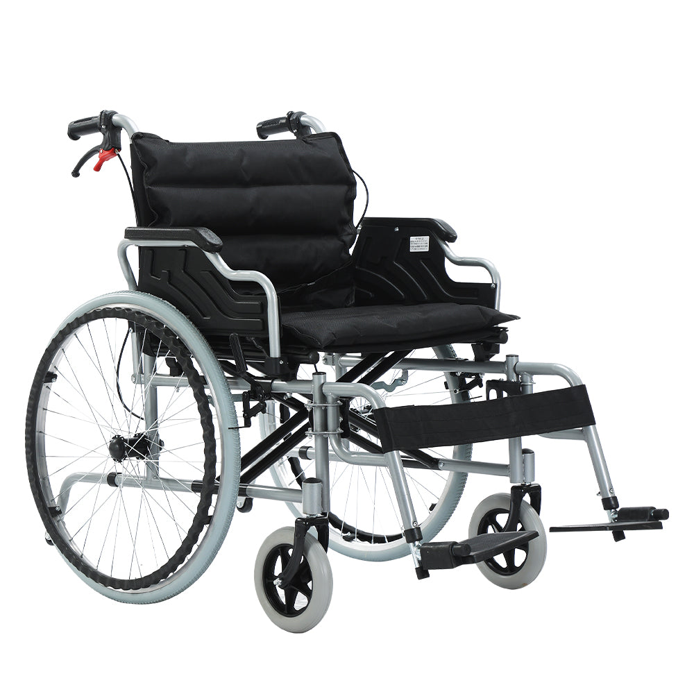 Coolbaby Mass Foldable Lightweight Wheelchair for Adults – 56cm Wide, Heavy-Duty 150kg Capacity