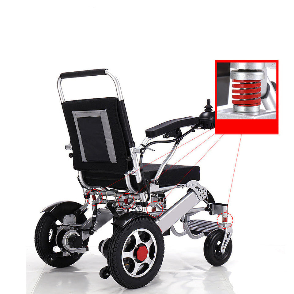 Coolbaby Mass Lightweight Folding Electric Wheelchair with 4-Wheel Drive