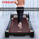 Coolbaby Mass Folding Treadmill with 12 Programs, Manual Incline & LCD Display