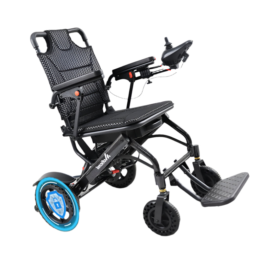 Coolbaby Mass 34lb Foldable Electric Wheelchair – Dual Motor, Airline Approved
