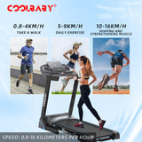 Coolbaby Mass Folding Treadmill with 12 Programs, Manual Incline & LCD Display