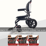 Coolbaby Mass Ultra Lightweight Folding Manual Aluminum Wheelchair with Telescopic Handle – Travel & Airplane Friendly