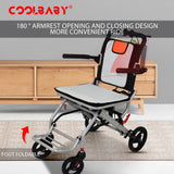 Coolbaby Mass Lightweight Foldable Aluminum Wheelchair for Elderly & Disabled – 9kg Portable Design