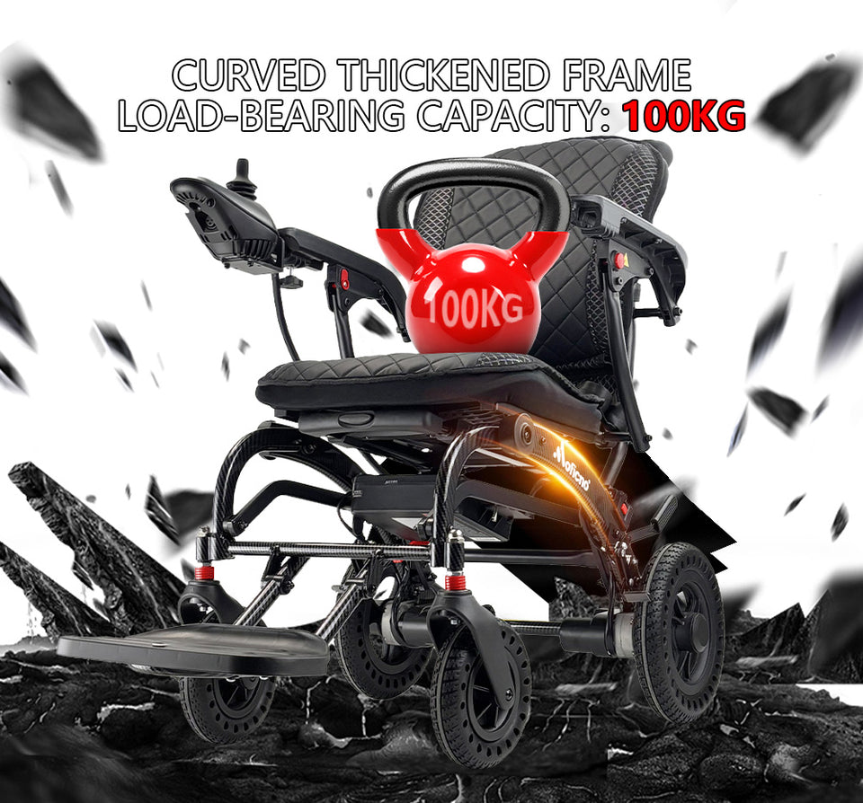 Coolbaby Mass Electric Wheelchair – Ultra-Light 16.8 kg Foldable Aluminum Frame, 12 km Range, 220 lbs Capacity