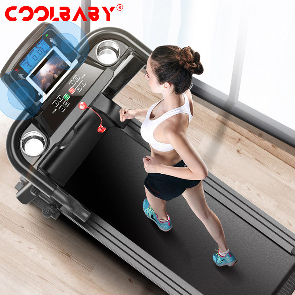 Coolbaby Mass Foldable Electric Treadmill 2.0HP with LCD Display & 12 Programs for Home Use