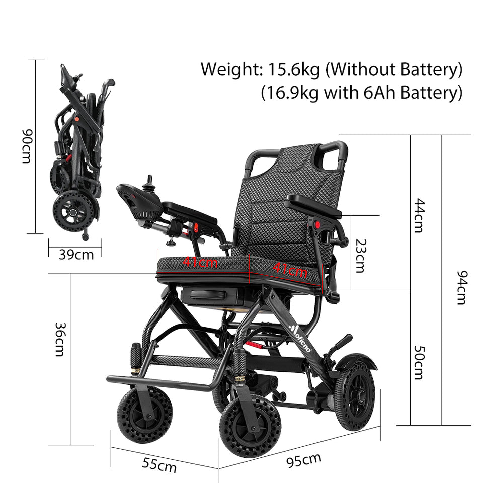 Coolbaby Mass 34lb Foldable Electric Wheelchair – Dual Motor, Airline Approved