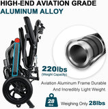 Coolbaby Mass Reclining Folding Wheelchair for Seniors – Lightweight Aluminum, Adjustable & Portable