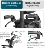 Coolbaby Mass Reclining Folding Wheelchair for Seniors – Lightweight Aluminum, Adjustable & Portable