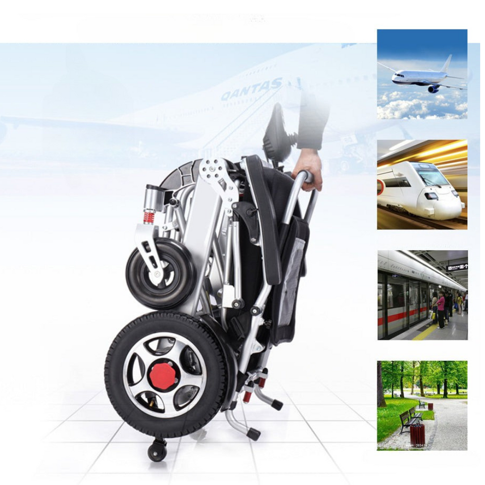 Coolbaby Mass Lightweight Folding Electric Wheelchair with 4-Wheel Drive