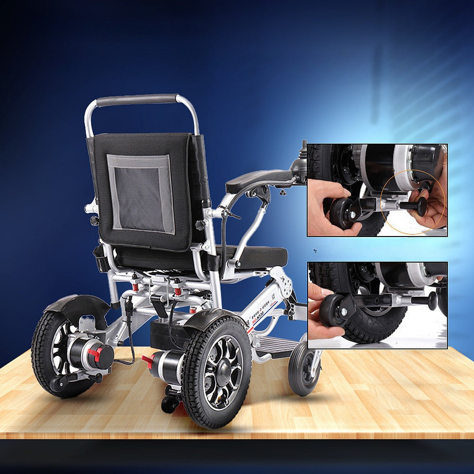 Coolbaby Mass Lightweight Folding Electric Wheelchair with 4-Wheel Drive